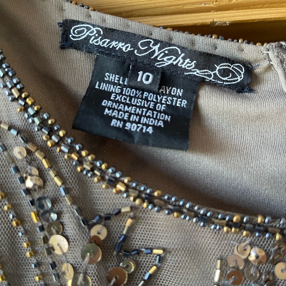 Pissaro Nights 3/4 sleeve sequined dress.